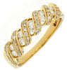 ESTATE .45CT DIAMOND 14KT YELLOW GOLD 3D ROUND MULTI SWIRL ROPE RING