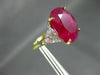 ANTIQUE LARGE 9.97CT DIAMOND & BURMESE RUBY 18KT GOLD & PLATINUM ENGAGEMENT RING