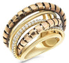 ESTATE LARGE .71CT DIAMOND 18KT YELLOW GOLD 3D MULTI ROW CRISS CROSS SNAKE RING