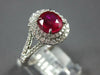 WIDE 2.46CT DIAMOND & AAA RUBY 18KT WHITE GOLD OVAL DOUBLE HALO ENGAGEMENT RING