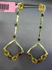LARGE 2.7CT DIAMOND & AAA CITRINE GARNET 14K YELLOW GOLD SQUARE HANGING EARRINGS
