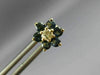 .59CT DIAMOND & AAA SAPPHIRE 14KT YELLOW GOLD 3D FLOWER STUD EARRINGS #MILANO023