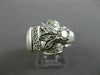 ANTIQUE WIDE .34CT DIAMOND 14K WHITE GOLD FLOWER FILIGREE ANNIVERSARY RING 26178