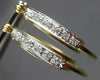 ESTATE .24CT DIAMOND 14K 2 TONE GOLD 3D TRIPLE HOOP OVAL HANGING EARRINGS #27157