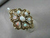 ANTIQUE LARGE FILIGREE AUSTRALIAN OPAL 1.30CTW 14KT YELLOW GOLD FLORAL RING !!!