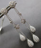 1.65CT DIAMOND 18KT WHITE GOLD 3D FLOWER BY THE YARD TEAR DROP HANGING EARRINGS