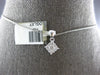 .25CT DIAMOND 14K WHITE GOLD ROUND INVISIBLE SQUARE GEOMETRICAL FLOATING PENDANT
