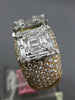 LARGE 2.69CT DIAMOND 18K WHITE AND ROSE GOLD ROUND & BAGUETTE DOUBLE SQUARE RING