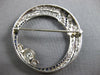 ANTIQUE LARGE 2.7CT OLD MIN DIAMOND & AAA SAPPHIRE PLATINUM CIRCULAR PIN PENDANT