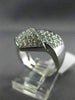 ESTATE LARGE 1.0CT DIAMOND 14KT WHITE GOLD 3D CRISS CROSS MULTI ROW V SHAPE RING