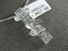 ESTATE 1.36CT DIAMOND 18KT WHITE GOLD PRINCESS ROUND & BAGUETTE BAR BOW PENDANT