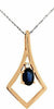ESTATE .67CT DIAMOND & AAA SAPPHIRE 14K ROSE GOLD ROUND & OVAL TEAR DROP PENDANT