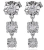 ESTATE .22CT DIAMOND 18K WHITE GOLD PAST PRESENT FUTURE JOURNEY HANGING EARRINGS