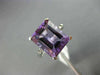 LARGE 5.29CT DIAMOND & AAA AMETHYST 14KT WHITE GOLD 3D FILIGREE ENGAGEMENT RING