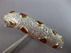 12.99CT DIAMOND & AAA RUBY 18K 2 TONE GOLD TRILLION & ROUND CUFF BANGLE BRACELET