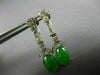 ANTIQUE LARGE 8.10CT DIAMOND & AAA EMERALD 14KT WHITE GOLD LEAF HANGING EARRINGS
