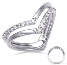 ESTATE WIDE .28CT DIAMOND 14KT WHITE GOLD 3D DOUBLE V BUTTERFLY FUN RING