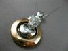ESTATE LARGE .50CT DIAMOND FLOATING TIGER 14K WHITE & ROSE GOLD PENDANT STUNNING