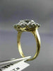 ANTIQUE WIDE .45CT DIAMOND 14K 2TONE GOLD SOLITAIRE MULTI HEART SQUARE RING 2568