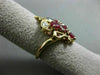 ANTIQUE 2.85CT ROUND DIAMOND & RUBY 14KT YELLOW GOLD 3D CROWN SOLITARE LOVE RING
