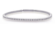 1.64CT DIAMOND 14KT WHITE GOLD CLASSIC ROUND PRONG ETERNITY CUFF TENNIS BRACELET
