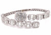 EXTRA LARGE 6.43CT DIAMOND 18KT WHITE GOLD ROUND & BAGUETTE CUFF BANGLE BRACELET