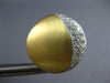 LARGE 1.5CT DIAMOND 18KT 2 TONE GOLD MATTE & SHINY CIRCULAR MOON EARRINGS #27693