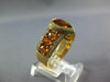 WIDE 2.38CT DIAMOND & AAA CITRINE 14KT YELLOW GOLD PEAR SHAPE & ROUND BEZEL RING