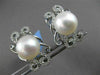 ESTATE .37CT DIAMOND & SOUTH SEA PEARL 18KT WHITE GOLD FILIGREE CLIP ON EARRINGS