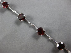 9.14CT DIAMOND & AAA GARNET 14KT WHITE GOLD 3D ROUND BY THE YARD TENNIS BRACELET