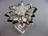 EXTRA LARGE 2.44CT DIAMOND & BLACK ENAMEL 18K WHITE GOLD STARBURST COCKTAIL RING