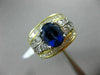 ESTATE 4.51CT DIAMOND & AAA SAPPHIRE 18K WHITE & YELLOW GOLD COCKTAIL RING #2061
