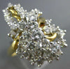 ESTATE LARGE 4.0CT DIAMOND 14KT 2 TONE GOLD 3D CLUSTER SWIRL COCKTAIL RING #456