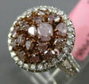 ESTATE 2.66CT PINK & WHITE DIAMOND 18KT 2 TONE GOLD 3D MULTI SHAPE FILIGREE RING