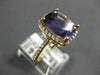 ESTATE 4.0CT DIAMOND & AAA CUSHION CUT AMETHYST 14KT ROSE GOLD 3D HALO FUN RING