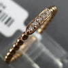ESTATE .04CT ROUND DIAMOND 14KT ROSE GOLD 3D FIVE STONE MILGRAIN BEADED FUN RING