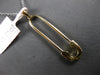 ESTATE LARGE .58CT DIAMOND 14K YELLOW GOLD SAFETY PIN FUN LOVE FLOATING NECKLACE