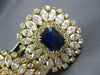 ANTIQUE EXTRA LARGE 15.16CT DIAMOND & SAPPHIRE 18KT YELLOW GOLD CLIP ON EARRINGS