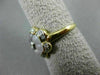 ANTIQUE WIDE .20CT DIAMOND & AAA WHITE QUARTZ 18K 2 TONE GOLD FLOWER RING #21715