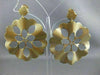 ESTATE LARGE DESIGNER 14KT YELLOW GOLD ROUND HANGING FLOWER HOOP EARRINGS #2681