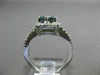 ESTATE .60CT WHITE & BLUE DIAMOND 14KT WHITE GOLD SQUARE HALO LOVE PROMISE RING