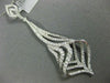 ESTATE LARGE .97CT DIAMOND 18KT WHITE GOLD 3D TEAR DROP LEAF FUN PENDANT