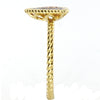 .18CT WHITE & PINK DIAMOND 14KT TRI COLOR GOLD PAVE TRIANGULAR TRILLION FUN RING