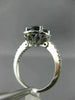 ESTATE 3.0CT DIAMOND & AAA SAPPHIRE 14K WHITE GOLD HALO FILIGREE ENGAGEMENT RING