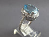 LARGE 3.91CT DIAMOND & AAA AQUAMARINE 14KT WHITE GOLD 3D HALO ENGAGEMENT RING