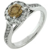 Estate 1.58Ct White & Mocha Diamond 14Kt White Gold Round Friendship Promise Love Ring