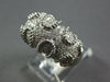 ESTATE WIDE .72CT DIAMOND 14KT WHITE GOLD 3D MULTI ROW BEADED FUNKY COOL RING
