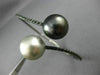 LARGE 1CT BLACK DIAMOND & AAA PEARLS 18KT BLACK GOLD CRISS CROSS BANGLE BRACELET