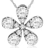 ESTATE .50CT DIAMOND 14KT WHITE GOLD ROUND CLUSTER FLOWER LOVE FLOATING PENDANT
