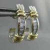 ESTATE LONG .70CT DIAMOND BAGUETTE 14KT 2 TONE GOLD UMBRELLA EARRINGS CUTE! 6162